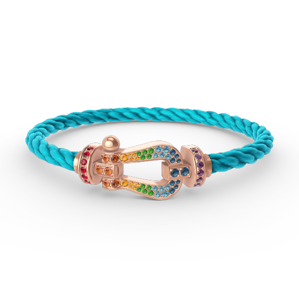 [ORA]FORCE LARGE HORSESHOE  COLORED DIAMOND BRACELET ROSE GOLD