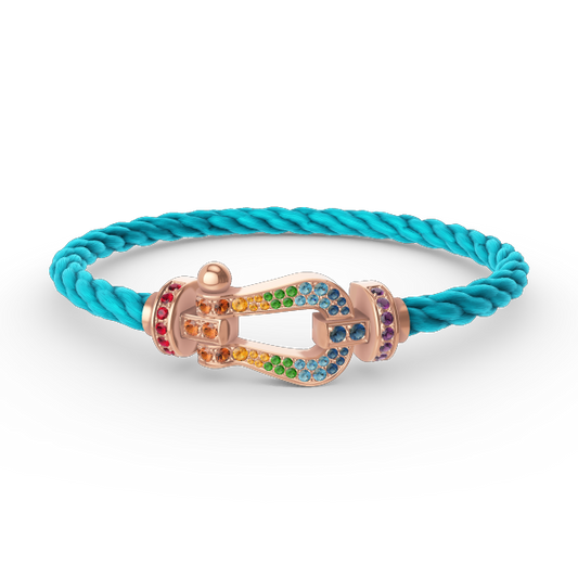 [ORA]FORCE LARGE HORSESHOE  COLORED DIAMOND BRACELET ROSE GOLD