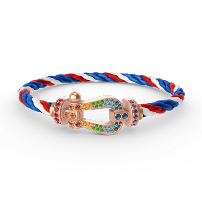 [ORA]FORCE LARGE HORSESHOE  COLORED DIAMOND BRACELET ROSE GOLD