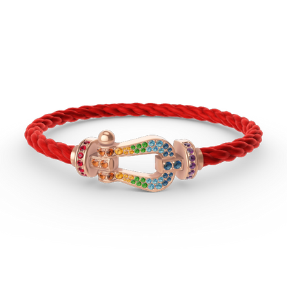 [ORA]FORCE LARGE HORSESHOE  COLORED DIAMOND BRACELET ROSE GOLD