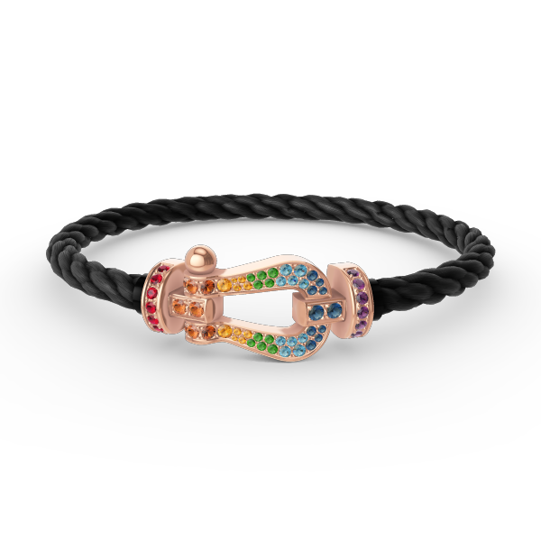 [ORA]FORCE LARGE HORSESHOE  COLORED DIAMOND BRACELET ROSE GOLD