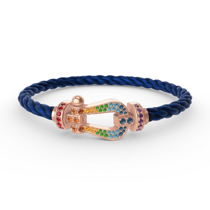 [ORA]FORCE LARGE HORSESHOE  COLORED DIAMOND BRACELET ROSE GOLD