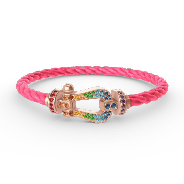 [ORA]FORCE LARGE HORSESHOE  COLORED DIAMOND BRACELET ROSE GOLD