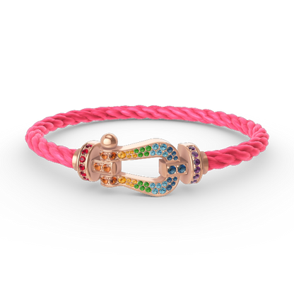 [ORA]FORCE LARGE HORSESHOE  COLORED DIAMOND BRACELET ROSE GOLD