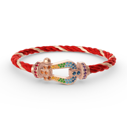 [ORA]FORCE LARGE HORSESHOE  COLORED DIAMOND BRACELET ROSE GOLD