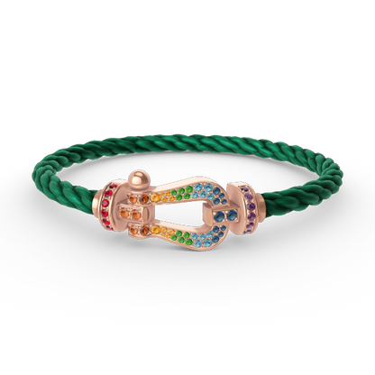 [ORA]FORCE LARGE HORSESHOE  COLORED DIAMOND BRACELET ROSE GOLD