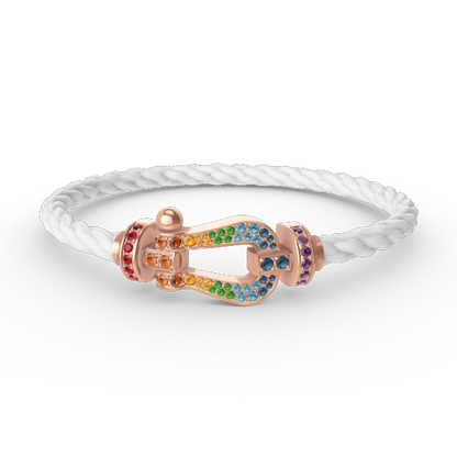 [ORA]FORCE LARGE HORSESHOE  COLORED DIAMOND BRACELET ROSE GOLD