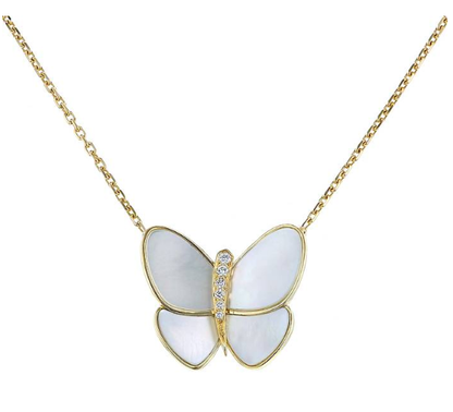 [ORA]BUTTERFLY GOLD MOP DIAMOND HALSKETTE