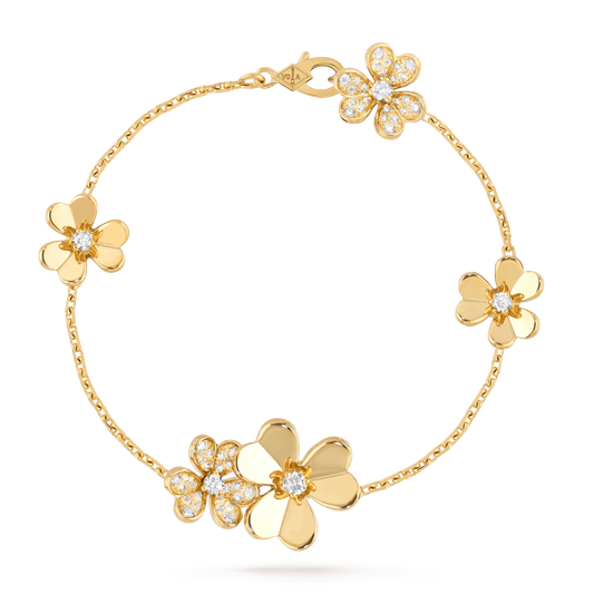 [ORA]FRIVOLE GOLD 5 FLOWERS BRACELET