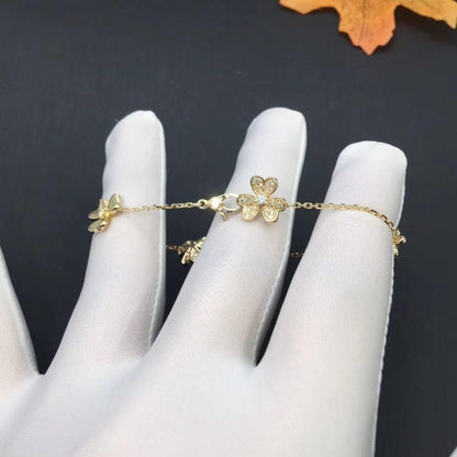 [ORA]FRIVOLE GOLD 5 FLOWERS BRACELET