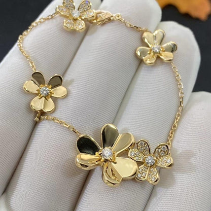 [ORA]FRIVOLE GOLD 5 FLOWERS BRACELET