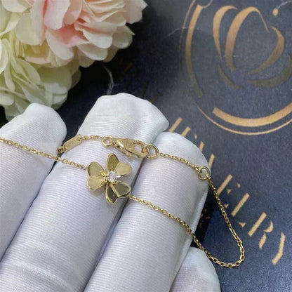 [ORA]FRIVOLE GOLD FLOWER PINK MALACHITE BRACELET