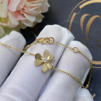 [ORA]FRIVOLE GOLD FLOWER PINK MALACHITE BRACELET
