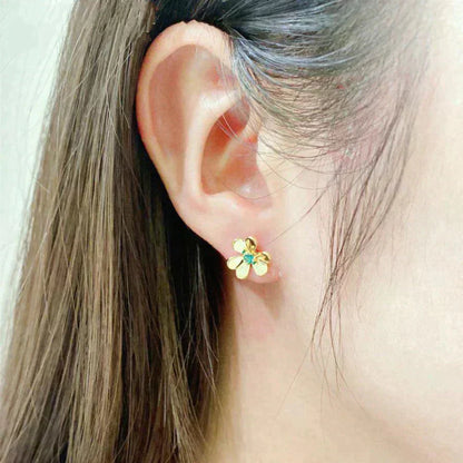 [ORA]FRIVOLE  FLOWER MALACHITE EARRINGS