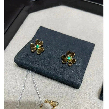 [ORA]FRIVOLE  FLOWER MALACHITE EARRINGS