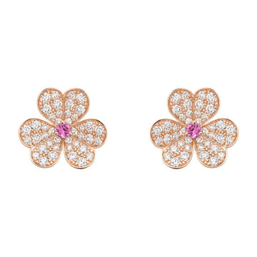[ORA]フリヴォル ピンクゴールド フラワー ダイヤモンド ピアス