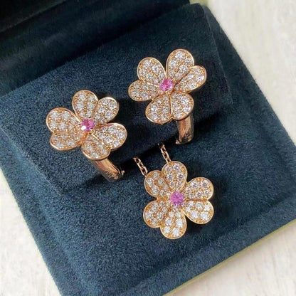 [ORA]FRIVOLE ROSE GOLD FLOWER DIAMOND NECKLACE
