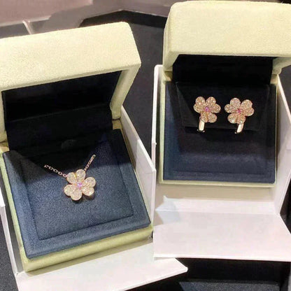 [ORA]FRIVOLE ROSE GOLD FLOWER DIAMOND NECKLACE