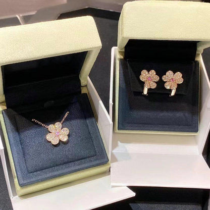 [ORA]FRIVOLE ROSEGOLD BLUMEN DIAMANT HALSKETTE