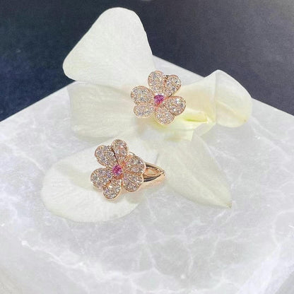 [ORA]FRIVOLE PINK GOLD FLOWER DIAMOND EARRINGS