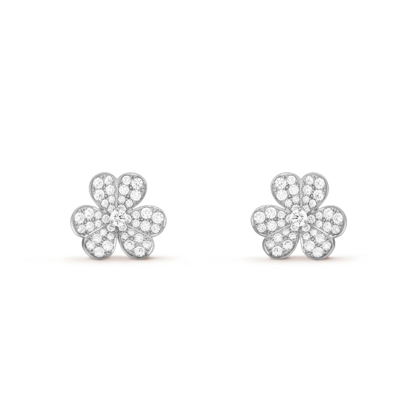 [ORA]FRIVOLE SILVER FLOWER DIAMOND EARRINGS