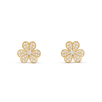 [ORA]FRIVOLE GOLD FLOWER DIAMOND EARRINGS