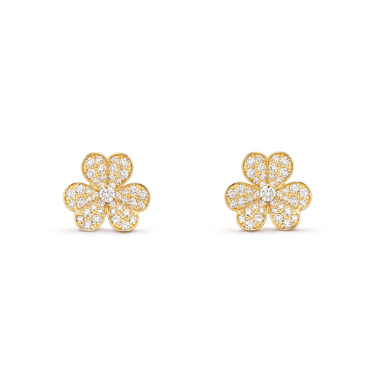 [ORA]FRIVOLE GOLD FLOWER DIAMOND EARRINGS