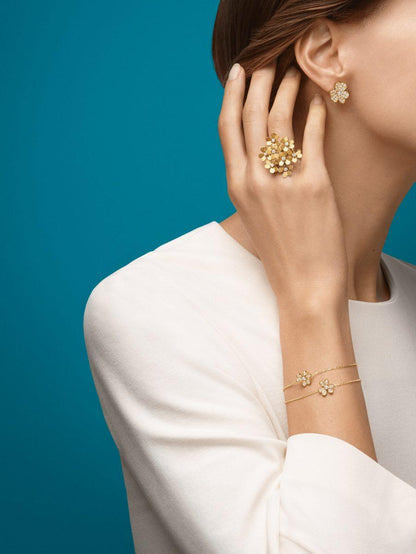 [ORA]FRIVOLE GOLD FLOWER DIAMOND EARRINGS