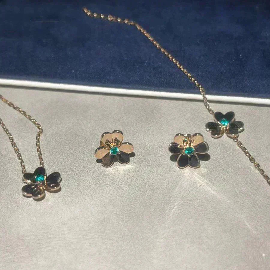 [ORA]FRIVOLE  FLOWER MALACHITE EARRINGS