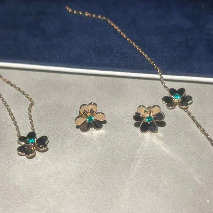 [ORA]FRIVOLE  FLOWER MALACHITE EARRINGS