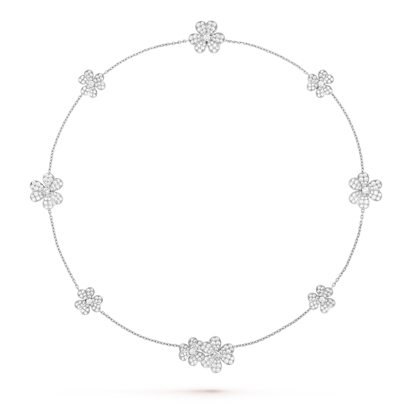[ORA]FRIVOLE SILBER 9 BLUMEN HALSKETTE