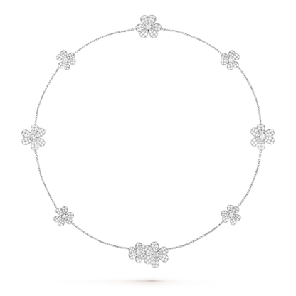 [ORA]FRIVOLE SILBER 9 BLUMEN HALSKETTE