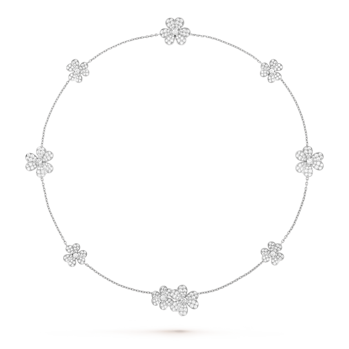 [ORA]FRIVOLE HALSKETTE 9 BLÜTEN SILBER