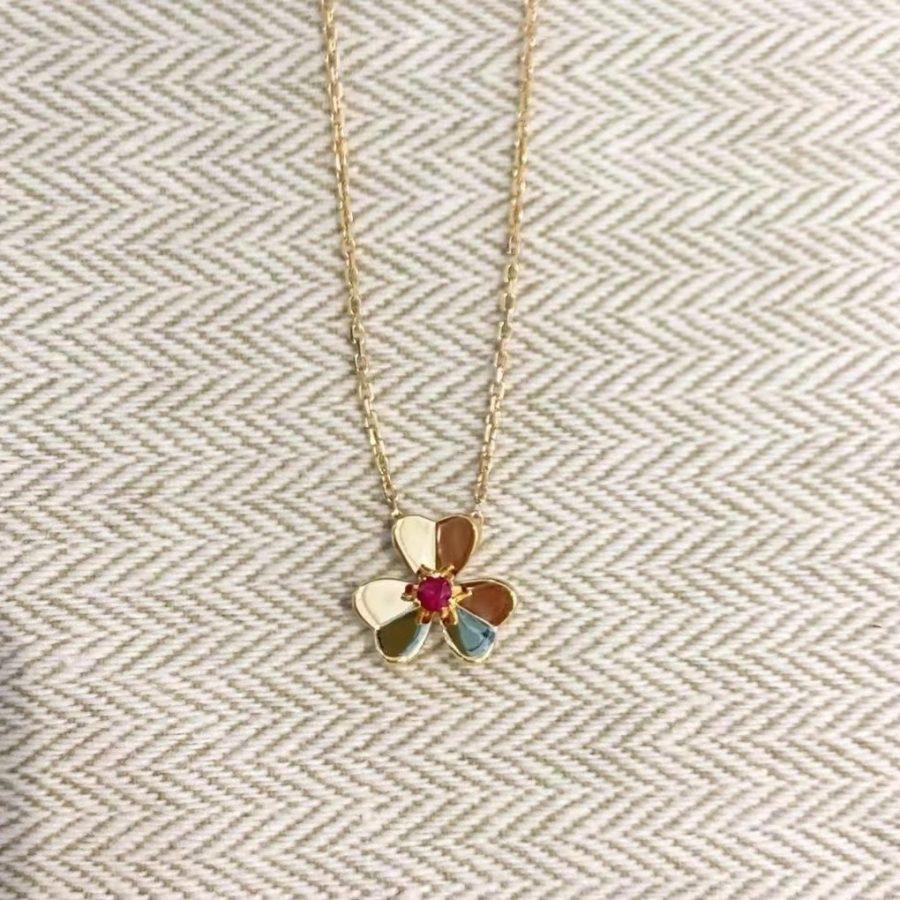 [ORA]FRIVOLE GOLD BLUMENHALSKETTE