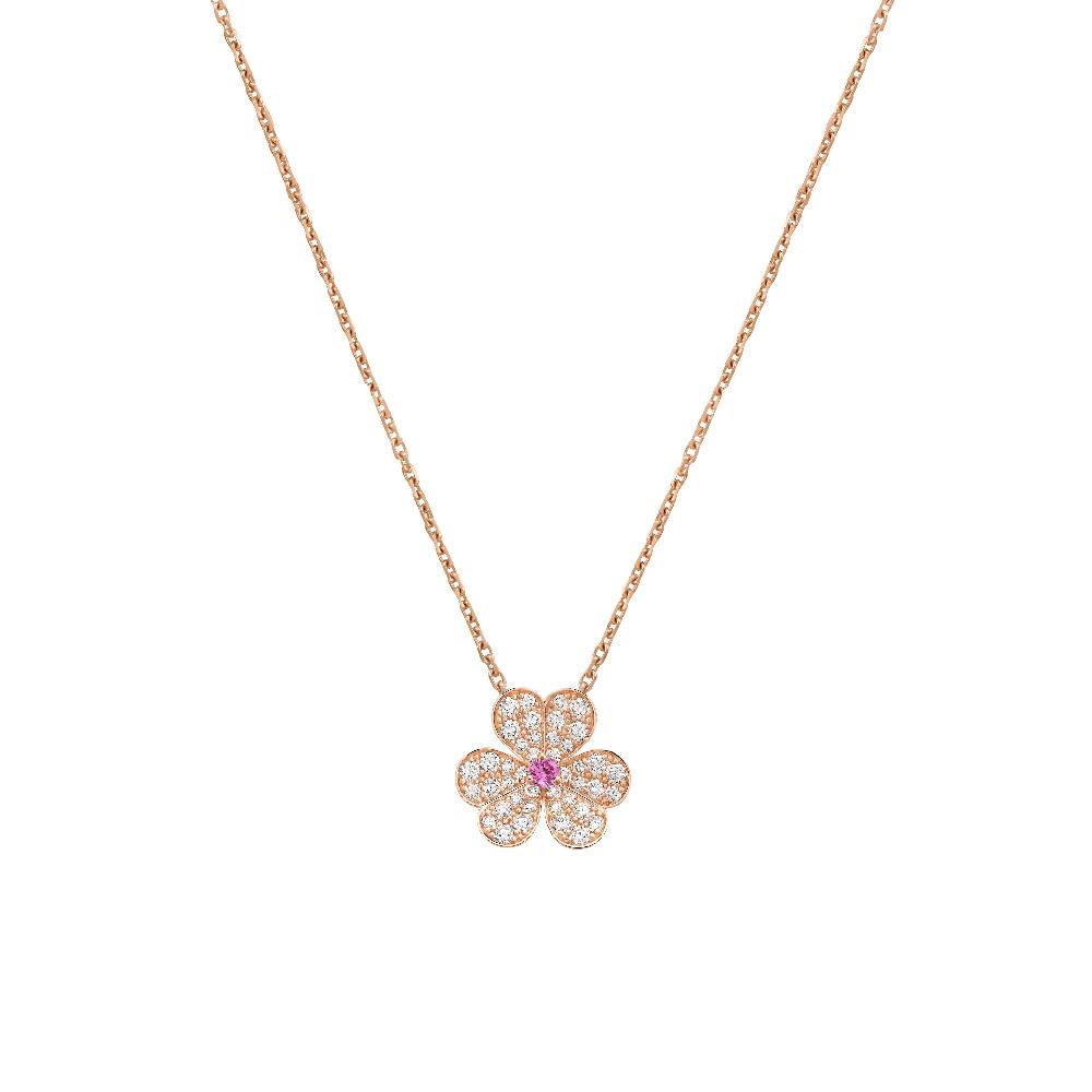 [ORA]FRIVOLE ROSEGOLD BLUMEN DIAMANT HALSKETTE