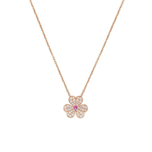 [ORA]FRIVOLE ROSE GOLD FLOWER DIAMOND NECKLACE