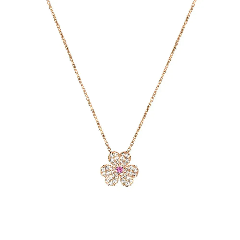 [ORA]FRIVOLE ROSE GOLD FLOWER DIAMOND NECKLACE