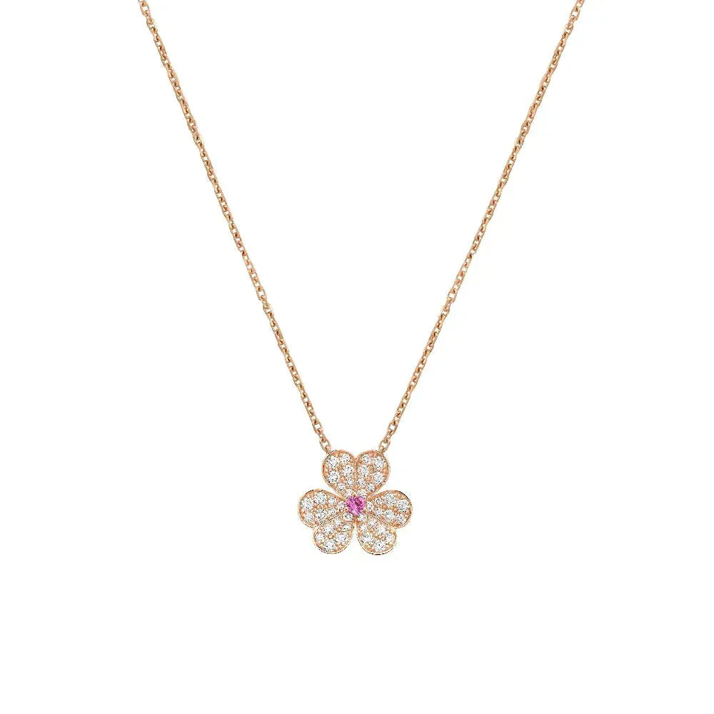 [ORA]FRIVOLE ROSE GOLD FLOWER DIAMOND NECKLACE