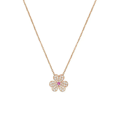 [ORA]FRIVOLE ROSE GOLD FLOWER DIAMOND NECKLACE