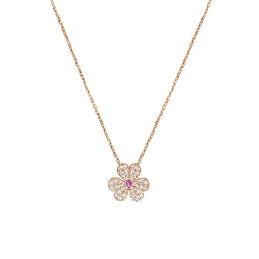 [ORA]FRIVOLE ROSE GOLD FLOWER DIAMOND NECKLACE