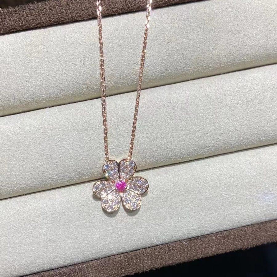 [ORA]FRIVOLE ROSE GOLD FLOWER DIAMOND NECKLACE