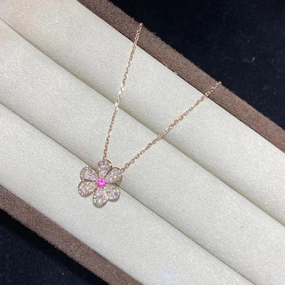 [ORA]FRIVOLE ROSEGOLD BLUMEN DIAMANT HALSKETTE