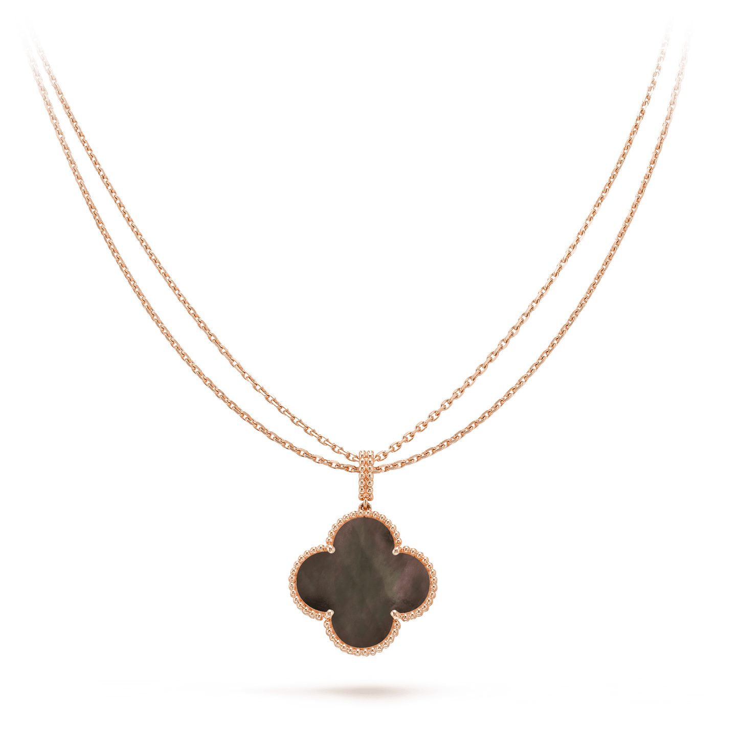 [ORA]CLOVER 25MM GOLD DARK MOP BIG CLOVER HALSKETTE