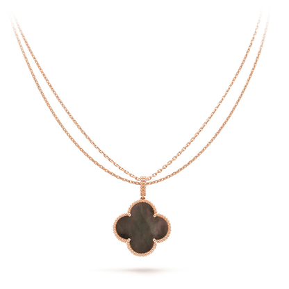 [ORA]CLOVER 25MM GOLD DARK MOP BIG CLOVER HALSKETTE
