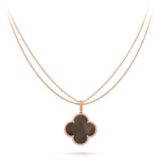 [ORA]CLOVER 25MM GOLD DARK MOP BIG CLOVER NECKLACE