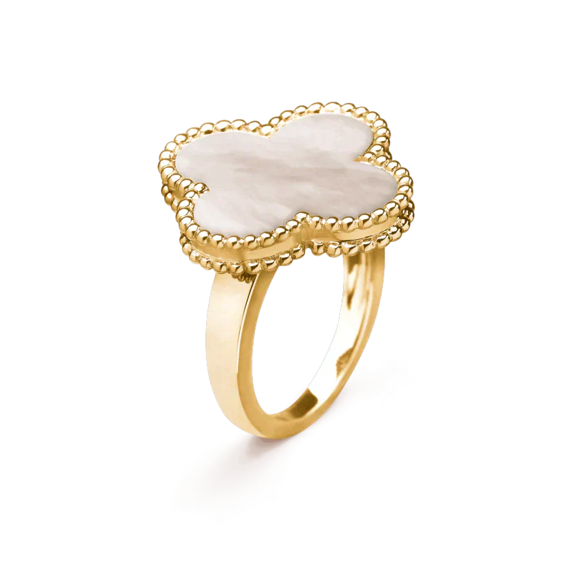 [ORA]CLOVER WHITE MOP RING