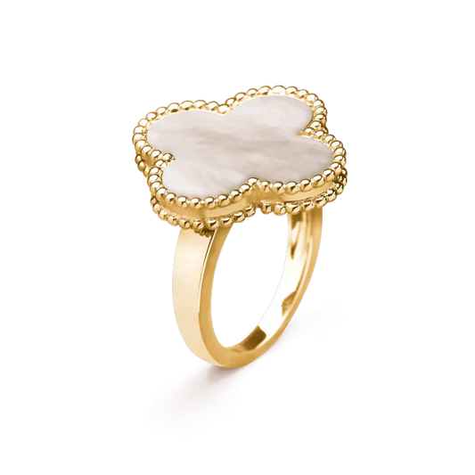 [ORA]CLOVER WHITE MOP RING