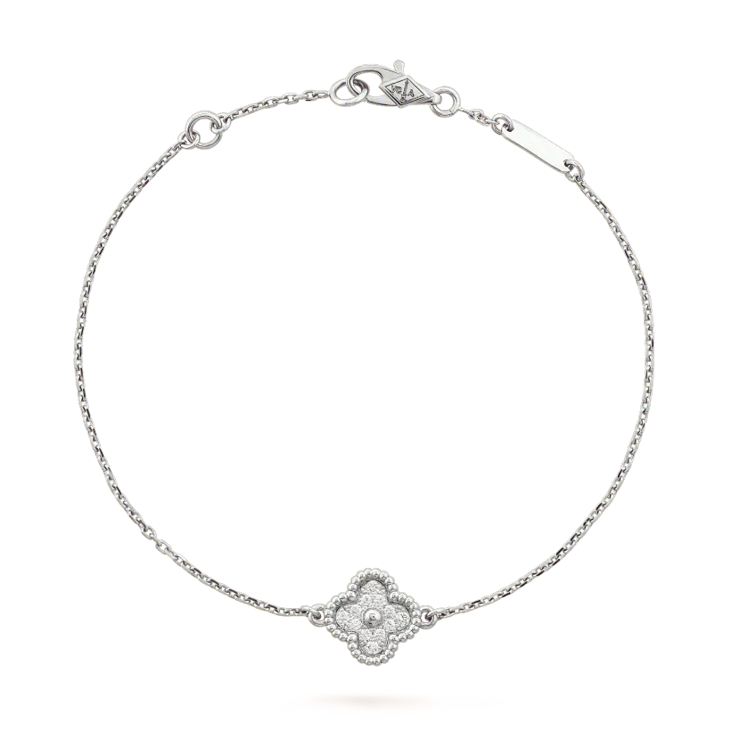 [ORA]CLOVER ARMBAND MIT EINZELBLÜTE SILBER