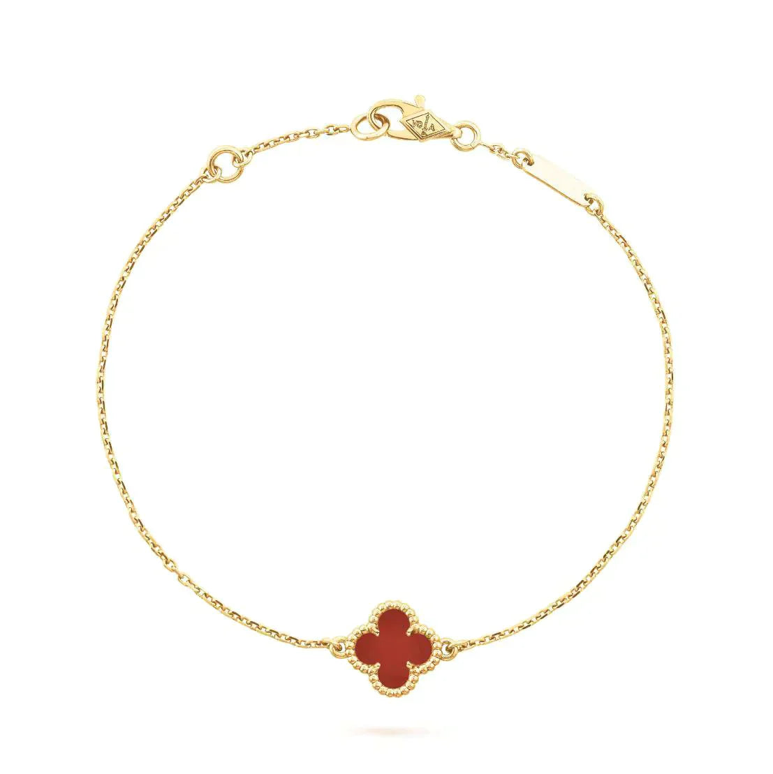 [ORA]CLOVER  CARNELIAN SINGLE FLOWER BRACELET