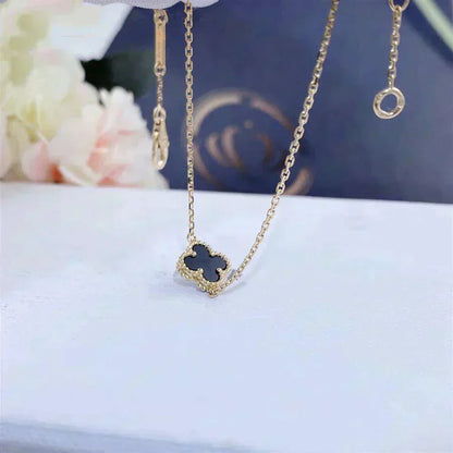 [ORA]CLOVER ONYX SINGLE FLOWER BRACELET
